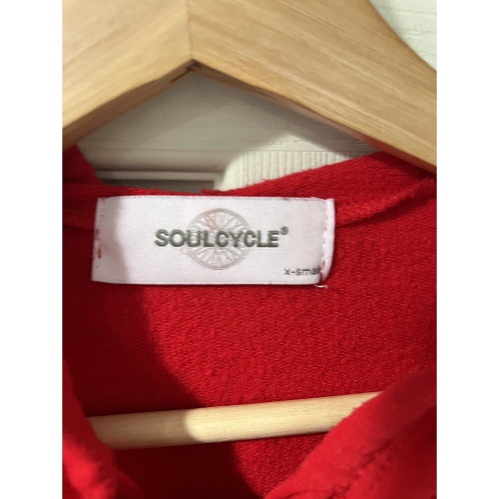 Soulcycle Cropped Long Sleeve Red Graphic Hoodie Size X-Small A003293 - Picture 8 of 8